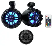 MB QUART GMR-1.5B Bluetooth Receiver w/USB/Aux+2) LED Tower Speakers For ATV/UTV