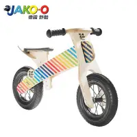 在飛比找Yahoo!奇摩拍賣優惠-德國野酷JAKO-O 木製平衡滑步車-彩紅條紋 現貨一台