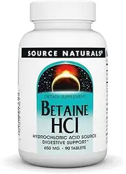 Betaine HCL 650mg Source Naturals, Inc. 90 Tabs