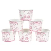 50 Pc Floral Treat Snack Cups - 9oz Disposable Dessert Bowls for Sundae & Fro...