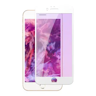 Iphone 6sPLUS 6PLUS 全滿版覆蓋鋼化膜9H白邊藍光玻璃保護貼(6PLUS保護貼6SPLUS保護貼)