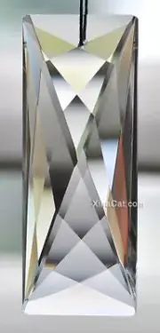 76mm Modern Rectangle Austrian Crystal Clear Prism SunCatcher 3"