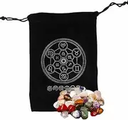 Tarot Card Holder Pouch | Mysterious Black Magic Themed Tarot Card Holder | Tarot Card & Dice Storage Bag, Board Game Embroidery Drawstring Tarot Bag for Tarot Enthusiasts