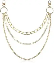Whyzsjnclg Alloy Pants Chain 3Layers Vintage Chain Punk Jewelry Accessories for Women Men Gold