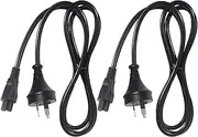 Clover Lead Cable IEC C5 Power Supply Cord Au 3 prongs Cables AC Power Cords 1.8M (2 Pack) (Black)