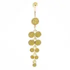 Belly Button Ring 14G Dangle Sand Finish Navel Ring Piercing Jewelry