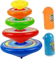 Abaodam 1set Stackable Tops for Boy Girl Hand-Eye Coordination Training Toy Launchers Tops Fun Desktop Activity for Boys Girls Safe Compact Storage