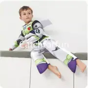 Kids Toy Story Buzz Lightyear Costume Boys Book Week Party Cosplay Jumpsuit Mask