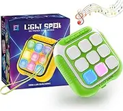 Upgraded Flashing Tic-Tac-Toe Handheld Game for Kids, Fast Push Fidget Game Toy, Quick Push Light Up Fidget Electronic Game Console, Christmas Birthday Gifts for 3-12 Year Old Boys Girls (Green)