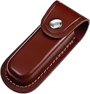 Leather Knife Bag for Belt, 12.5 cm Knife Sheath Leather, Ashknife Sheath, Foldable Pocket Knife Case, Portable Bag, Knife, Leather Holster with Snap Closure, Belt Loop