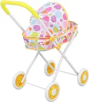 Pram Toy for Girls Doll Pretend Play Stroller Kids Educational Playset Lifelike Miniature Baby Pushchair Red