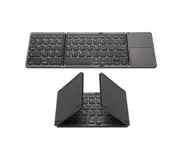 Wireless Bluetooth Mini Keyboard with Triple Folding Tape Touchpad - GREY