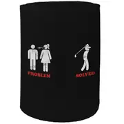 Alcohol Stubby Holder - Problem Solved Golf - Funny Novelty Birthday Gift Joke Beer Can Bottle