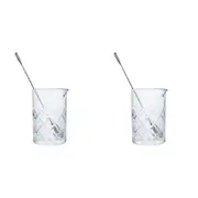 2x Davis & Waddell Fine Foods Party Cocktail Mixing Glass w/ Stirrer 600ml CLR