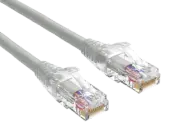 5ft Cat6 Ethernet Patch Cable with Clear Boot, UTP, Pure Bare Copper, Gray