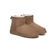 AUSTRALIAN SHEPHERD® UGG Boots Sheepskin Wool Ankle Mini Classic Outdoor - Chestnut / AU Ladies 4 / AU Men 2 / EU 35