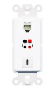 [3 Ports] PHONE SPEAKER USBC Rocker Wall Plate White