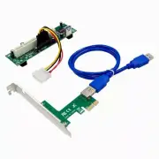 PCI-E Express X1 to dual PCI Riser Expansion Card Adapter 15Pin SATA USB3.0