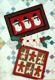 Jingle Jingle Wall Quilts Pattern Primitive Folk Art Xmas Snowmen Gingerbread