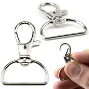 60 Pack 1 Inch Metal Swivel Clasp Snap Hooks D Rings Lobster Claw Clasps