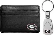 Siskiyou Sports NCAA Georgia Bulldogs Weekend Wallet & Steel Key Chain, Black, One Size