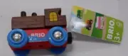 Brio 33841 Wooden Brown, Red, & Blue Engine Train Car