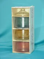 NEW Bartlett Collins Glass Stacking Candy Dish Bar Condiment Canister Jar STAXET