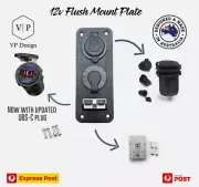 Flush Mount 50A Plug Socket Double USB Charger Panel for Caravan Fit Anderson