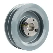 Cast Iron 6.25" Dual Groove Pulley Belt B Section 5L with 1-1/8" Sheave Bushing
