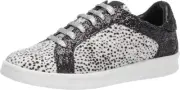 New Rampage Lane Womens Black White Glitter Sparkle Fashion Sneaker Shoes Size 7