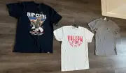 NWT Mens T shirts Tee Volcom Brixton Alpha Block Rip curl Eagle flag M U Choose