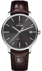 TITONI 梅花錶 LINE1919_SER 系列 機械男腕錶(83919S-ST-576)-40MM-灰面皮革【刷卡回饋 分期0利率】【APP下單點數4倍送】