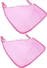 ibasenice Stroller Hanging Storage Bag Mesh Stroller Bag Diaper Bottle Organizer Pack Pink