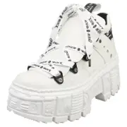 New Rock M-wall106nsport-v4 Vegan Unisex White Platform Boots - 9.5 US