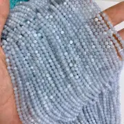 13 inch strand of natural Chalcedony Round Smooth 3mm beads.