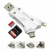 4 in 1 USB Card Reader Flash Drive Micro SD SDHC TF iPhone Android PC MAC Black