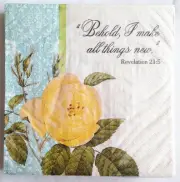 "Behold, I make all things new." Inspirational 3-Ply Large Party Napkins Great f