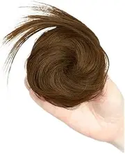 Synthetic Hair Bun Curly Wig Gripping Clip Ponytail Hair Extensions Pieces For Women(Light brown)