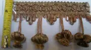 25 yards Onion Ball Tassel Fringe Trim - Adobe, Lt Gold Home Decor, Curtains
