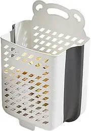 Foldable Laundry Basket, Wall Mounted Laundry Basket, Laundry Basket Organiser, Portable Household Organiser for Dirty Clothes for Bathroom, Laundry Room, Home
