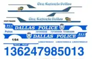 Dallas & San Antonio Police 1/64th Scale WATERSLIDE DECALS