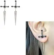 [RFTWXHPN] Dagger Sword Stud Earrings for Women Men Gothic Punk Dagger Earrings Sword Earring Black Cubic Zirconia Screw Earrings Halloween Costumes Jewelry Gifts Black Sword Earrings