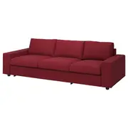 VIMLE 3-seat sofa-bed, with wide armrests/Lejde red/brown