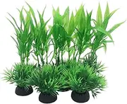 Aquarium Plants Fish Tank Decorations Small Size/10pcs Set Plastic Artificial Plant Goldfish Waterscape Fish Hides for Small Fish Tank/Bowl (10pcs-B-Set)