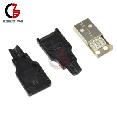 10PCS A Set USB2.0 Type-A 4-pin Male Plug Socket Connector Adapter Plastic Cover