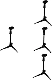 ULTECHNOVO 4pcs Adjustable Height Desktop Table Mic Stand Podcast Microphone Holder Sturdy Low Profile