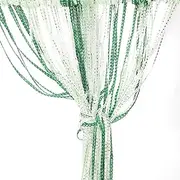 String Curtain Panel, Glitter Door Wall Window Doorways Panel Fly Screen Fringe Room Divider Blinds, Decorative Tassel Ribbon Strip Silver Screen for Living Room, Party Event (White)