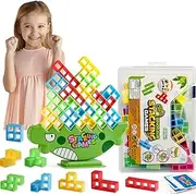 Lktvys Tetris Tower - Stack Attack Game, 48 Pcs Tetra Tower Balance Game, Family Board Games with Building Blocks, Tetris Tower Balance Game