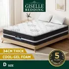 Giselle Bedding 34cm Mattress Cool Gel Memory Foam Euro Top Pocket Spring Double