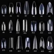 500pcs Coffin Fake Nail Tips Clear Natural XXL Gel Tips Full Cover False Acrylic